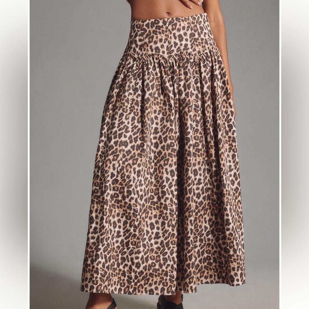 Anthropologie Maxi Skirt Leopard Print Mare Mare SIZE XS NEW - Picture 3 of 5